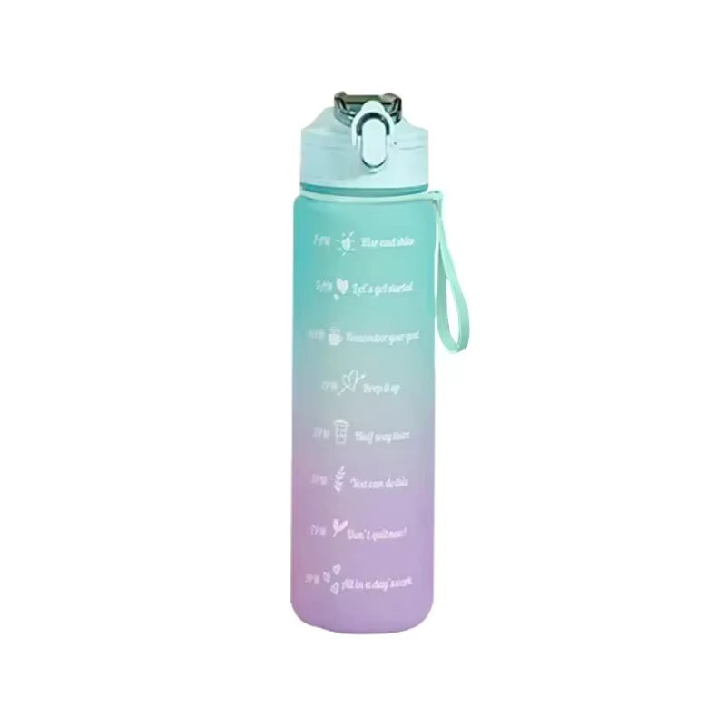900Ml Water Bottle Motivational Sport Water Bottle Leakproof Drinking Bottles Outdoor Sports Travel Kettle Drinking Water Bottle