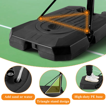 44In Basketball Hoop Portable Basketball System with Adjustable Height with Big Backboard and Large Base for Youth Adults Family Indoor Outdoor