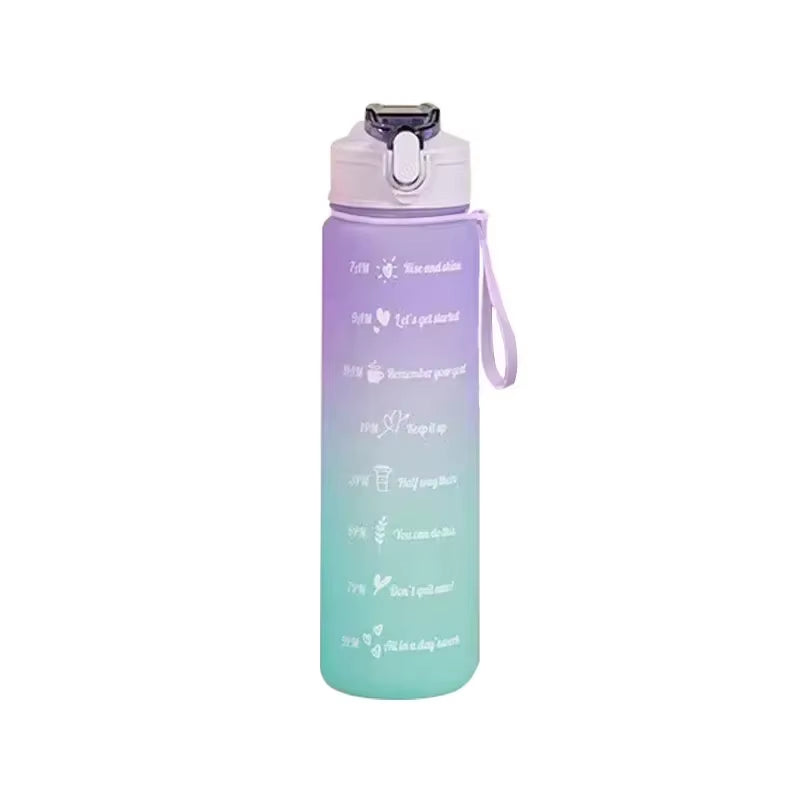 900Ml Water Bottle Motivational Sport Water Bottle Leakproof Drinking Bottles Outdoor Sports Travel Kettle Drinking Water Bottle